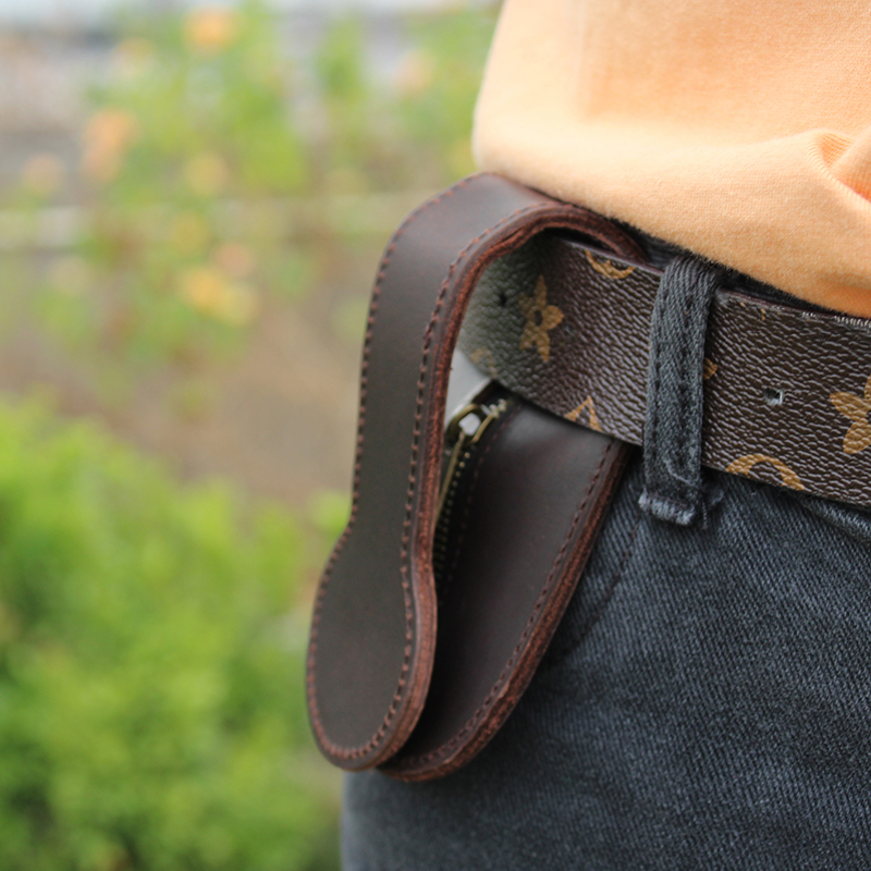 Edc Concealed Carry - Gemuine Leather Waistband Zero Wallet Wolfproof