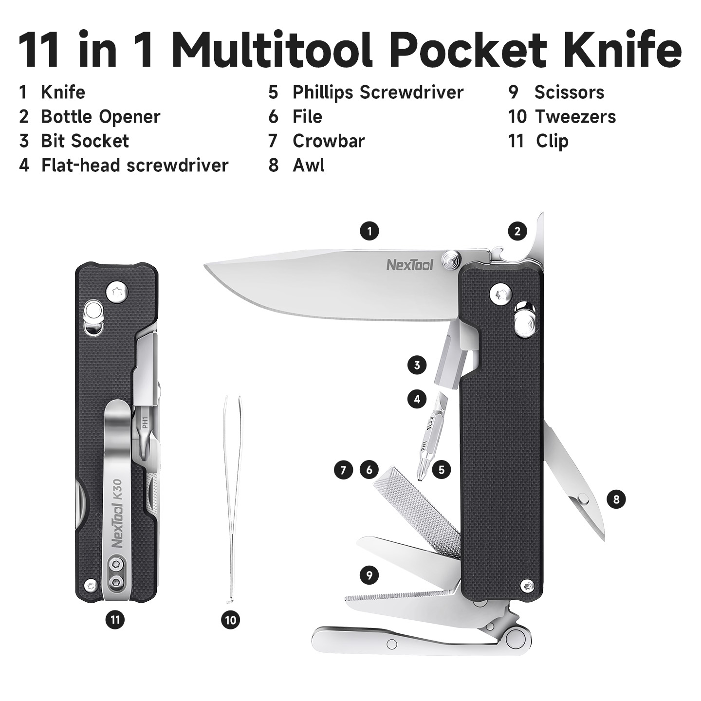 Nextool Knight EDC Knife K30 1 - đánh giá và giá Micro Screwdriver Kit