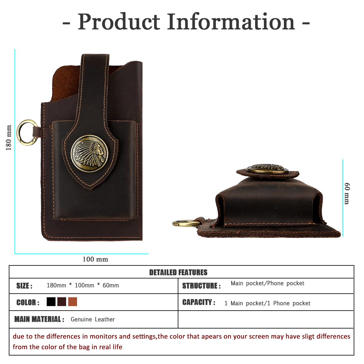 Men Leather Belt Loop Phone Po - đánh giá và giá Edc Carry Bag For Men